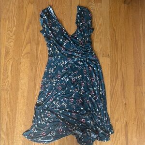 Kaileigh Green and Blue Tie Front Sundress